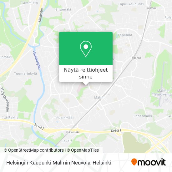 Helsingin Kaupunki Malmin Neuvola kartta