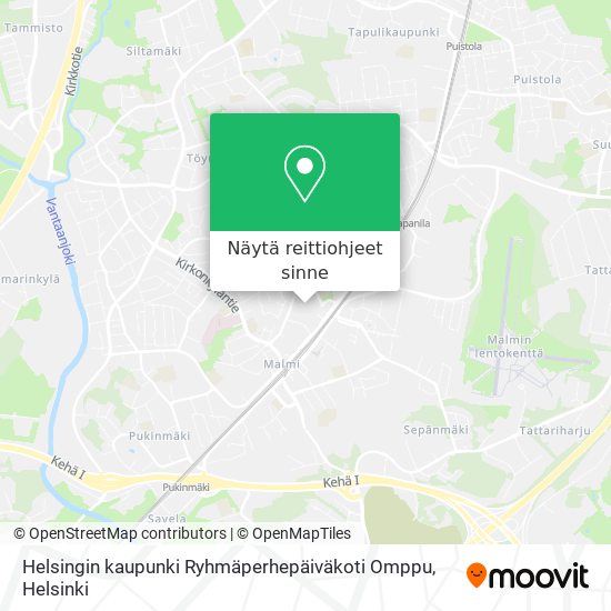Helsingin kaupunki Ryhmäperhepäiväkoti Omppu kartta