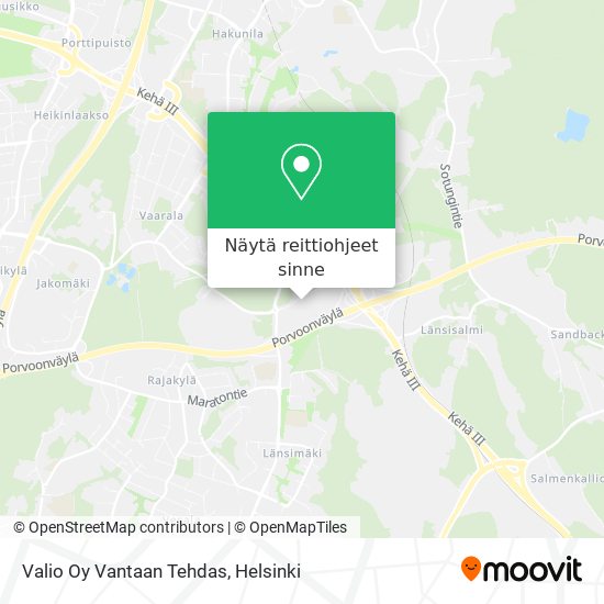 Valio Oy Vantaan Tehdas kartta
