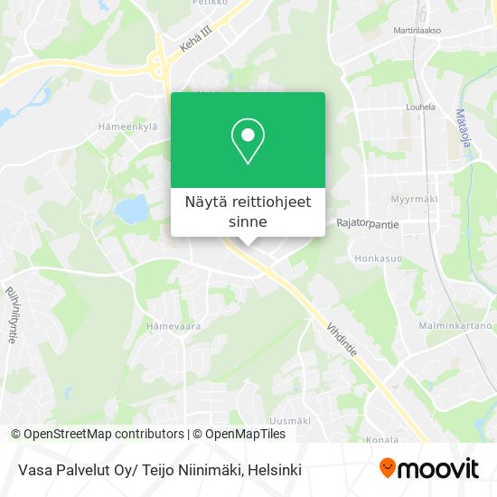 Vasa Palvelut Oy/ Teijo Niinimäki kartta