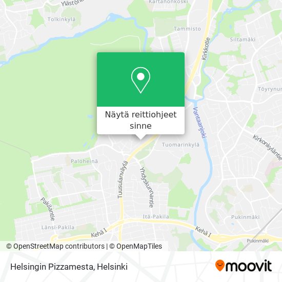 Helsingin Pizzamesta kartta