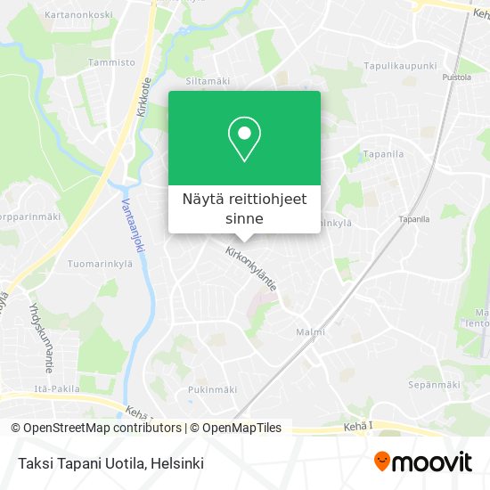 Taksi Tapani Uotila kartta