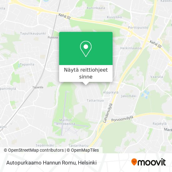 Autopurkaamo Hannun Romu kartta