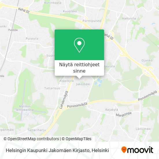 Helsingin Kaupunki Jakomäen Kirjasto kartta