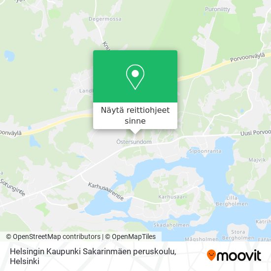 Helsingin Kaupunki Sakarinmäen peruskoulu kartta