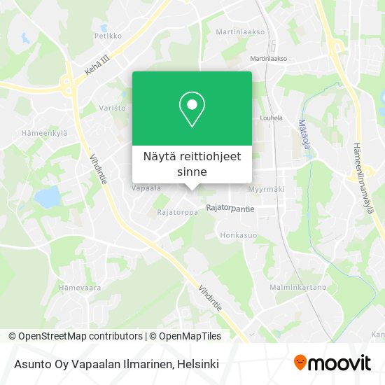 Asunto Oy Vapaalan Ilmarinen kartta