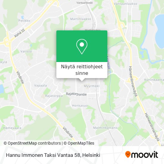 Hannu Immonen Taksi Vantaa 58 kartta