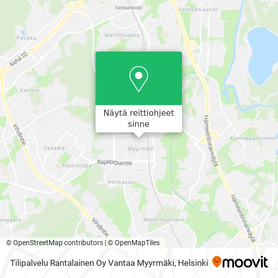 Tilipalvelu Rantalainen Oy Vantaa Myyrmäki kartta
