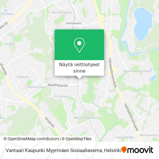 Vantaan Kaupunki Myyrmäen Sosiaaliasema kartta