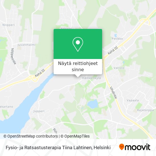 Fysio- ja Ratsastusterapia Tiina Lahtinen kartta