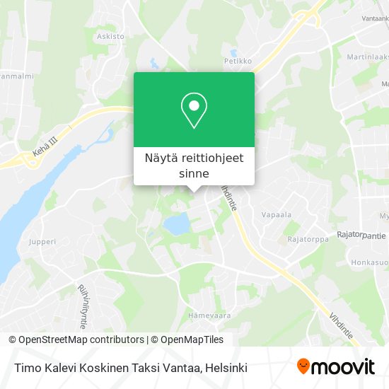 Timo Kalevi Koskinen Taksi Vantaa kartta