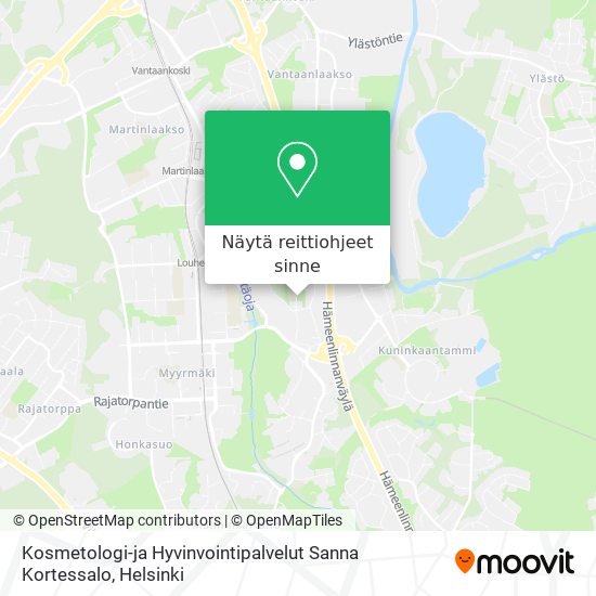 Kosmetologi-ja Hyvinvointipalvelut Sanna Kortessalo kartta