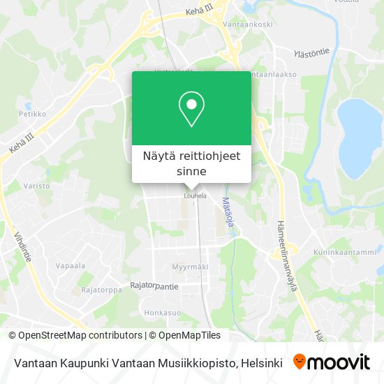 Vantaan Kaupunki Vantaan Musiikkiopisto kartta