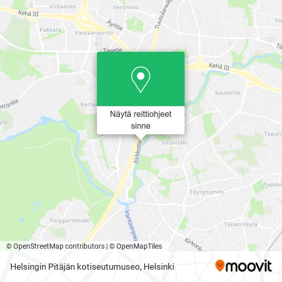 Helsingin Pitäjän kotiseutumuseo kartta