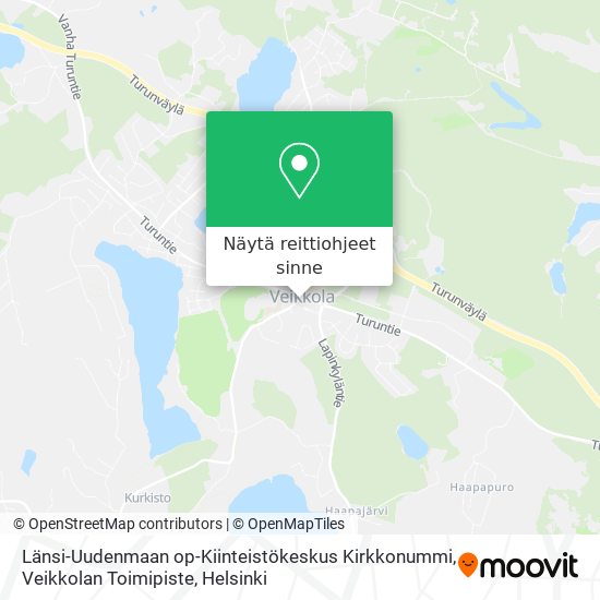 Länsi-Uudenmaan op-Kiinteistökeskus Kirkkonummi, Veikkolan Toimipiste kartta