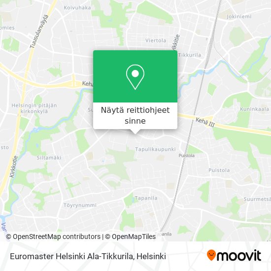 Euromaster Helsinki Ala-Tikkurila kartta