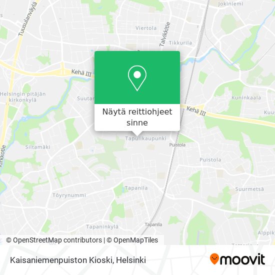 Kaisaniemenpuiston Kioski kartta