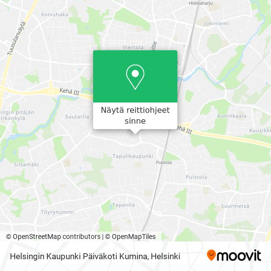 Helsingin Kaupunki Päiväkoti Kumina kartta