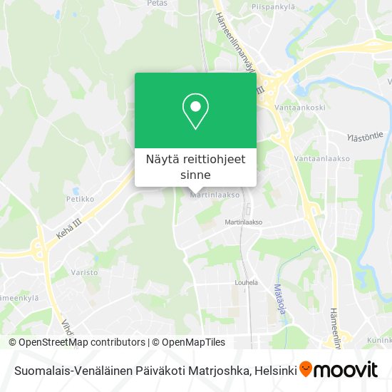 Suomalais-Venäläinen Päiväkoti Matrjoshka kartta