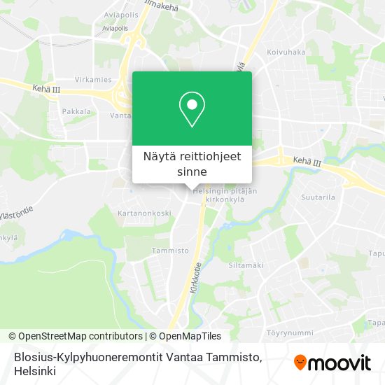Blosius-Kylpyhuoneremontit Vantaa Tammisto kartta