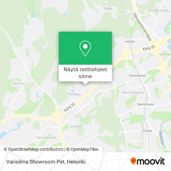 Varisilma Showroom Pet kartta