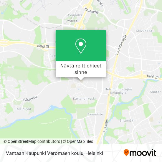 Vantaan Kaupunki Veromäen koulu kartta