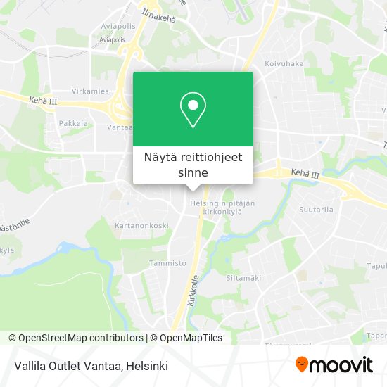 Vallila Outlet Vantaa kartta