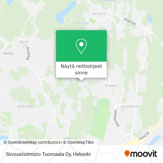 Siivoustoimisto Tuomaala Oy kartta