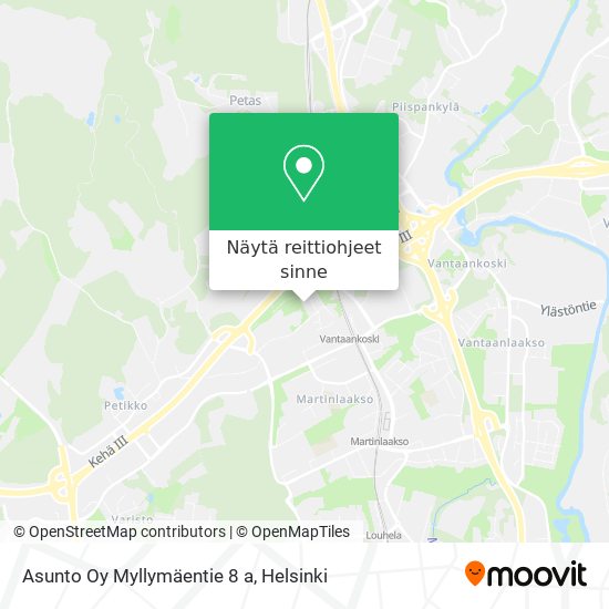 Asunto Oy Myllymäentie 8 a kartta