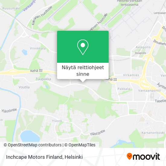 Inchcape Motors Finland kartta