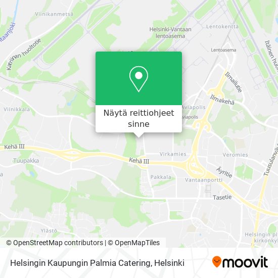 Helsingin Kaupungin Palmia Catering kartta