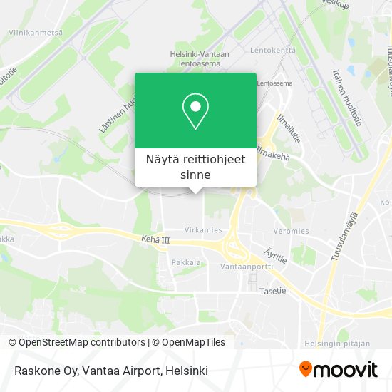 Raskone Oy, Vantaa Airport kartta