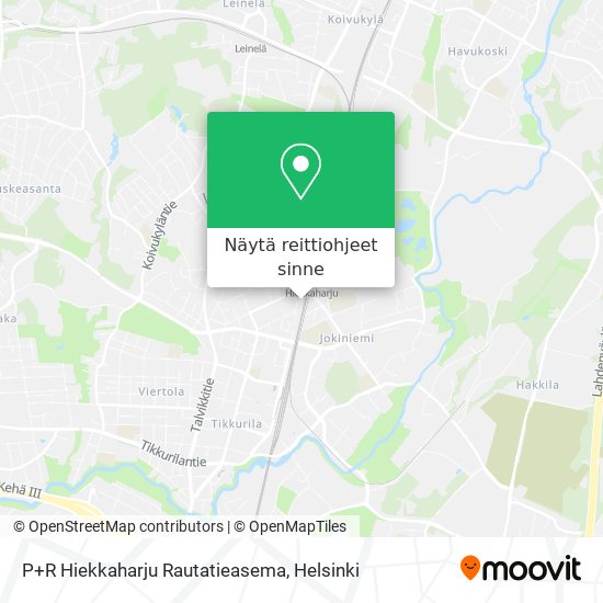 P+R Hiekkaharju Rautatieasema kartta