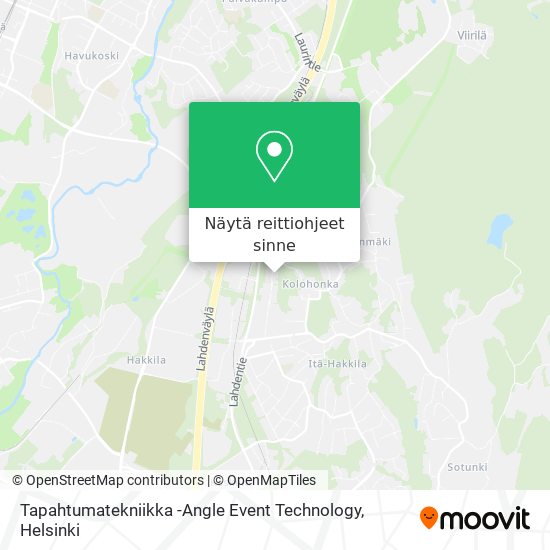 Tapahtumatekniikka -Angle Event Technology kartta
