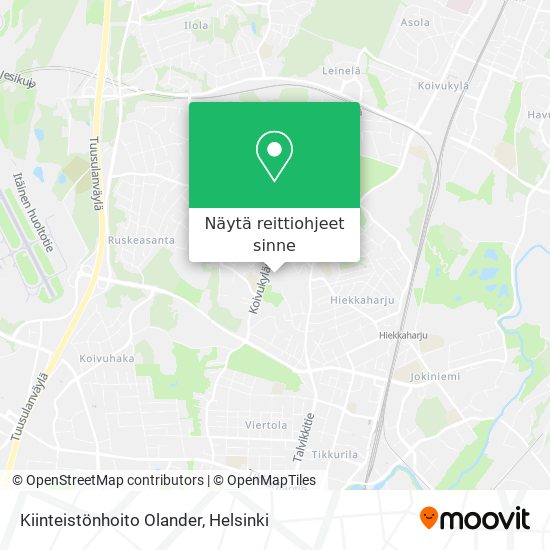Kiinteistönhoito Olander kartta