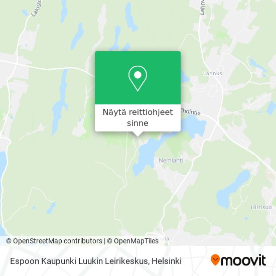 Espoon Kaupunki Luukin Leirikeskus kartta