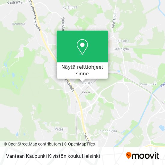 Vantaan Kaupunki Kivistön koulu kartta