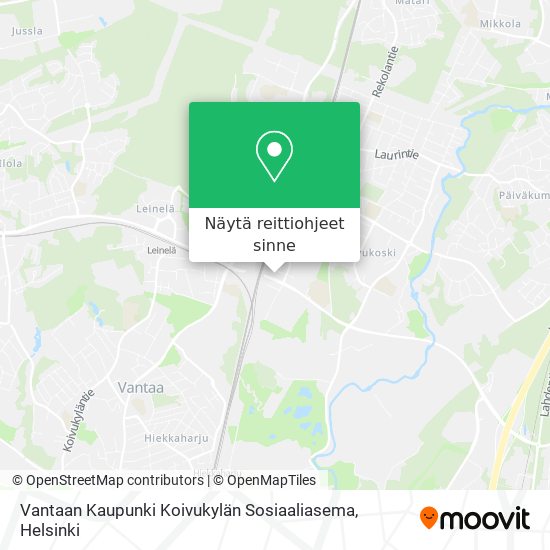 Vantaan Kaupunki Koivukylän Sosiaaliasema kartta