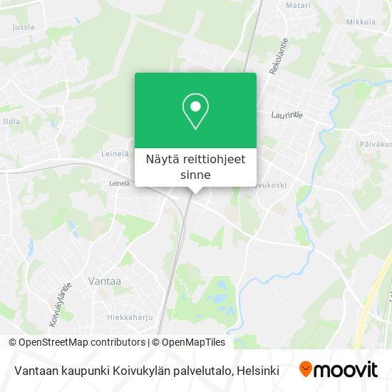 Vantaan kaupunki Koivukylän palvelutalo kartta