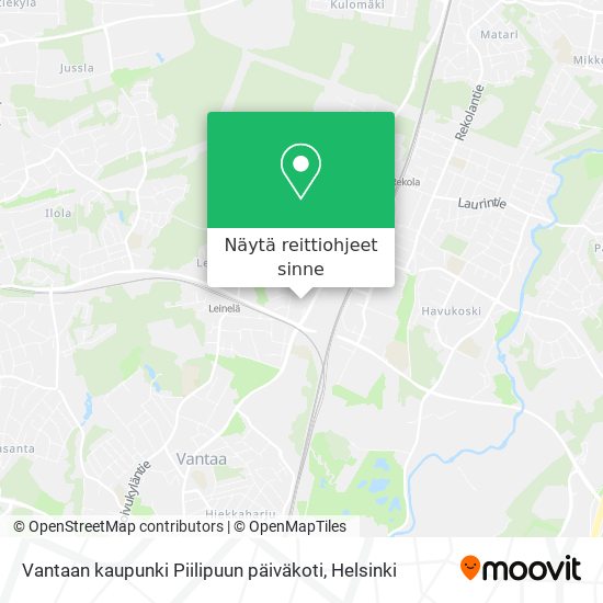 Vantaan kaupunki Piilipuun päiväkoti kartta