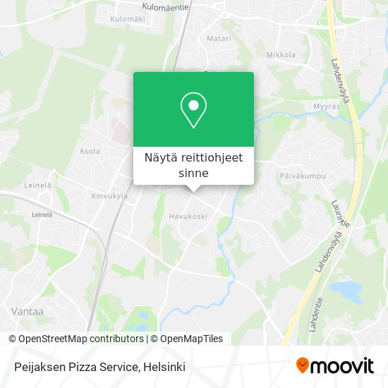 Peijaksen Pizza Service kartta