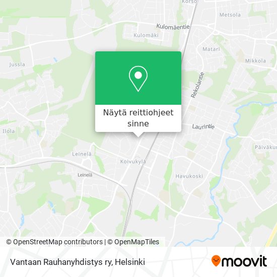 Vantaan Rauhanyhdistys ry kartta