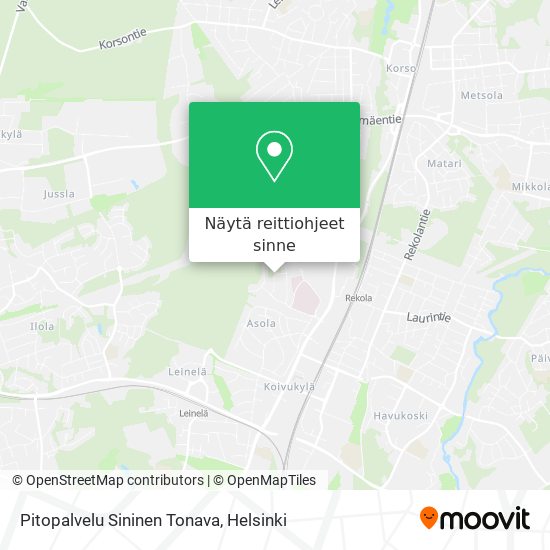 Pitopalvelu Sininen Tonava kartta