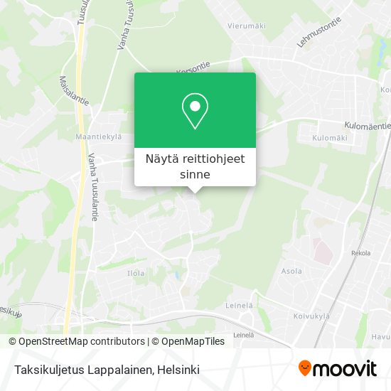 Taksikuljetus Lappalainen kartta