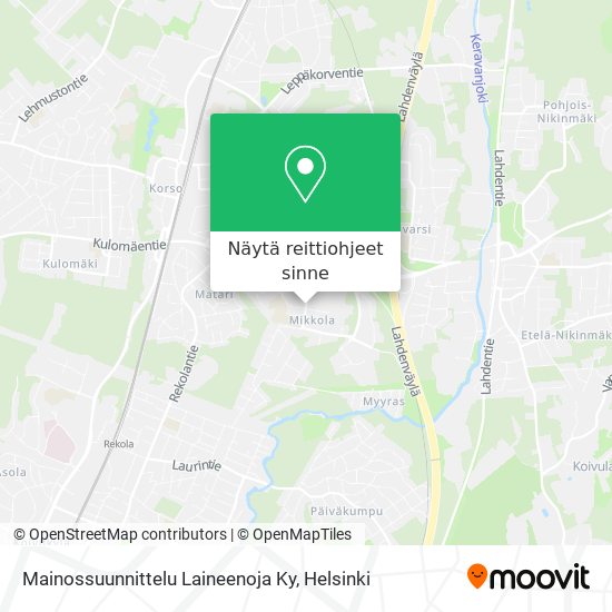 Mainossuunnittelu Laineenoja Ky kartta