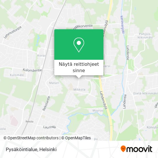 Pysäköintialue kartta
