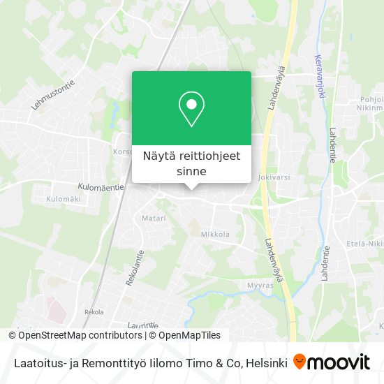 Laatoitus- ja Remonttityö Iilomo Timo & Co kartta