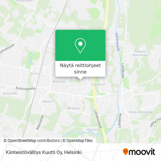 Kiinteistövälitys Kuutti Oy kartta