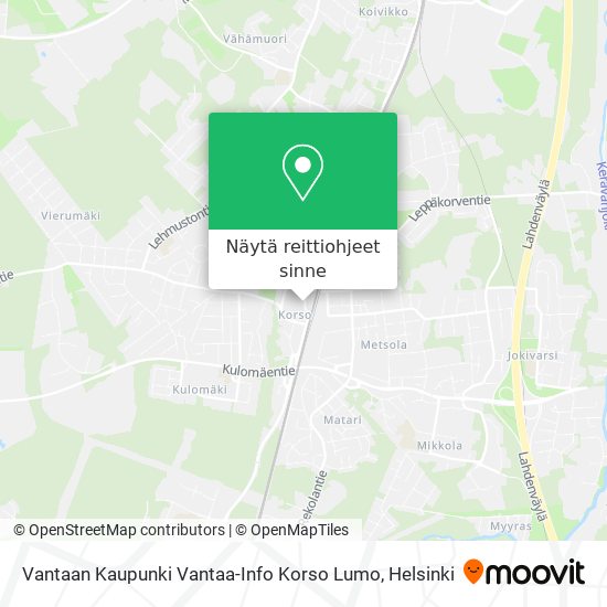 Vantaan Kaupunki Vantaa-Info Korso Lumo kartta