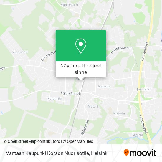 Vantaan Kaupunki Korson Nuorisotila kartta